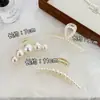Pin de Perla Grande Pinza para la Parte Posterior de la Cabeza Pasador de Pelo Pinza de Tiburón de Gama Alta Pasador de Pelo Elegante Nuevo 2022