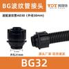 Conector de Tubo Corrugado Tipo Bg Conector Rápido de Manguera de Plástico Rosca Externa de Rosca Fija Conector Rápido de Rosca de Nylon