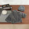 Ropa para Niños Estilo Coreano Chaqueta de Lana de Cordero para Niños Otoño e Invierno Abrigo de Algodón Reversible Elegante Moda Infantil y Guapo Parte Superior Gruesa