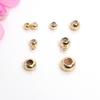 Color oro paquete de 14K cuentas de cobre de silicona, cuentas de ajuste, cuentas de posicionamiento de silicona, material para cuentas de collar, pulsera, aretes
