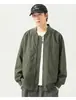 Recomendación de bloggerChaqueta de vuelo estilo americano para hombre, marca de moda, chaqueta tipo béisbol holgada, abrigo con cuello mao, chaqueta casual de otoño