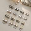 Pendientes Estilo Estrella Mismo Estilo Cuentas Shijia Bei Pendientes de Perla de Imitación Plata de Ley Pendientes para Mujer Lujo Ligero Retro Elegante Estilo Francés Pendientes para Mujer