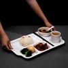 Plato Blanco de Melamina Dividido para Comida Rápida para Uso Comercial en Cafeterías Escolares y Restaurantes, Plato de Plástico Resistente a la Rotura con Múltiples Compartimentos Vajilla