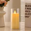 Vela electrónica LED tubo de imitación de vidrio acrílico lámpara de vela electrónica bala de vela de plástico columpio batería