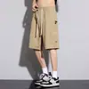 Shorts de trabalho de seda de gelo para homens de verão fino de secagem rápida casual calças de desgaste externo para meninos soltos esportes calças de praia