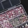 Strass Pequeno Rosa Plano de 24 Grades Moderno Plano Gota d'Água Irregular Decorações de Unhas Rosa Populares