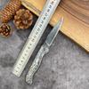 Cuchillo plegable transfronterizo de acero de Damasco de alta dureza, cuchillo de supervivencia portátil de autodefensa, cuchillo de carne de mano