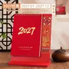 Calendario de Escritorio Estilo Chino Estampado en Caliente Año 2027 del Cordero Calendario Publicitario de Negocios Personalizado Adorno de Escritorio Personalización Planificador Cultural y Creativo de Escritorio