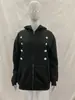 Moletom Cardigan Casual Simples de Cor Sólida Único Estilo Retro Ins Jaqueta com Capuz Punk High Street para Mulheres