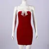 11743 Comercio Exterior Europeo y Americano Transfronterizo Ropa para Mujer Lazo Sin Tirantes Hueco Sexy Terciopelo Coreano Brillante Bodycon Vestido