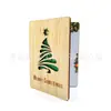 Presentes criativos de Natal para exportação transfronteiriça Atividades de Natal pequenos presentes material de bambu e madeira Cartões de felicitações de Natal com páginas viradas