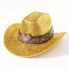 Cinturón de Seda Brillante con Forma de Corazón Sombrero Vaquero Occidental Decorado Sombrero de Otoño Nuevo a la Moda Estilo Europeo y Americano Sombrero de Caballero para Mujer