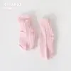 Calcetines de Algodón Clase A para Niños y Niñas de Primavera y Otoño, Calcetines de Caña Media de Color Sólido, Calcetines Holgados para Bebé