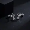Pendientes de Cruz de Lunares para Hombre, Pendientes de Moda Sencillos de Hip-Hop de Nicho, Accesorios Versátiles de Moda de Lujo Ligero de Alta Gama para Mujer