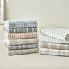 Hilo de Algodón Puro Teñido en Hilo Algodón Lavado Sábanas de Cama Algodón Simple Sin Estampar Suministros de Fabricante Sábanas para Cama Estilo Japonés Buena Calidad Sábanas al por Mayor