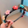 Faixa de cabelo de desenho animado estilo estrangeiro prático para meninas, artefato de coleção de cabelo doce para meninas, faixa de cabelo estável e não espalhada, acessórios para cabelo