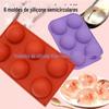 Molde de silicone transfronteiriço 6 pequenas metades de círculo, grande metade de círculo, forma de chocolate para bolo mousse, silicone hemisférico