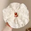 Goma de Pelo Oversize de Zhao Lusi para Mujer, Lazo de Pelo Retro de Gama Alta para Otoño e Invierno, Cuerda para el Pelo Floral de Estilo Perezoso