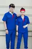 Conjunto de Roupas de Trabalho Finas de Manga Curta para Verão para Homens e Mulheres, Tops de Manga Meia-Manga Resistentes ao Desgaste e Respiráveis, Uniformes Personalizados com Estampa para Oficina Mecânica
