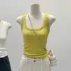 Chaleco de tirantes con cuello cuadrado colgante forma de I para mujer, verano, ajustado al pecho, chica hot, prenda interior básica, chaqueta exterior, tirantes deportivos