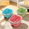 Tina de plástico para baño de pies con masajeador de rodillos, tina portátil para remojar los pies para uso doméstico, tina engrosada para lavar los pies, tina de baño de pies apilable, directamente del fabricante