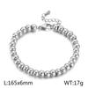Moda coreana pulsera de acero inoxidable pulsera de bolas de acero joyería cuentas redondas acero titanio chapado oro de 18k joyería de cuentas
