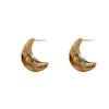 Pendientes Metálicos Grandes Exagerados Estilo Transfronterizo Europeo y Americano, Diseño Elegante y Sencillo, Pendientes Minimalistas de Estilo Fresco para Mujer