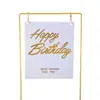 Decoración de Pastel Cuadrada de Hierro Flores Blancas Estampado en Caliente Hb Placa Redonda de Acrílico Transparente Placa Cuadrada Enchufe de Feliz Cumpleaños