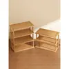 Estante de Mesa para Livros Prateleira Pequena Simples e Criativa de Combinação Livre Organizador de Mesa de Escritório Rack de Armazenamento