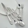 Juego de seis piezas de cubiertos de acero inoxidable con mango de cinco líneas 410, tenedor y cuchara, para hotel, restaurante, hogar, uso comercial, engrosado, apto para bodas