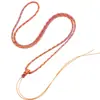 Colar Cordão com Pingente de Jade Trançado Feito à Mão para o Ano do Dragão, Apresentando uma Pedra de Jade Tingida em Segmentos