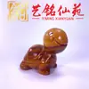 Escultura em Madeira de Cipreste de uma Tartaruga Fofa e Boba, Tartaruga de Laca de Madeira Yiming Xianyuan, Ornamento Animal Criativo