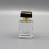 Frasco de perfume avançado tipo 50MLT com tampa de metal, frasco de vidro para subembalagem de perfume, frasco spray cosmético requintado