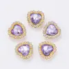 Amor borde costura a mano garra taladro doble flor cristal vidrio DIY tocado lazo de boda accesorios de ropa venta caliente