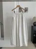 KEKEZOON Calça Casual Larga de Cintura Alta Elástica Lisa para Mulheres, Calça Simples de Outono 8825