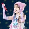 Venta Directa de Fábrica Mismo Estilo que Iu Lee Ji-Eun Gorro de Punto de Felpa con Orejas de Gato de Estrella para Mujer Dulce Versátil Adelgazante Pequeño Gorro