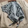 Pañuelo Triangular de Encaje Floral Estilo Francés para Mujer, Estilo Pastoral, Tocado con Lazo Negro para la Cintura, Turbante Vintage, Bufanda de Seda para Protección Solar
