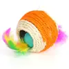Juguete para Gatos de Sisal Bola Agujero Doble Bádminton Juguete para Mascotas Bola de Juego para Gatos Dibujos Animados Gatito Divertido Mini