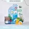 Cenário de Montagem de Evento com Tema de Verão Display de Loja em Shopping de Verão Decoração de Prancha de Surf Fundo de Decoração com Placa Kt