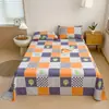 Sábana de tela gruesa a cuadros a rayas, juego de tres piezas para dormitorio de estudiantes, individual o doble, funda de almohada de tela gruesa vieja