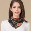 Bufanda de Lana Huaye para Mujer, Otoño e Invierno, Estampada, Botón Oculto, Cuello Falso, Protector de Cuello Cálido, Bufanda Triangular, Bufanda Pequeña Moderna y Versátil