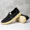 Zapatos de Lona Transpirables Nuevos, Mocasines de Moda para Hombre Primavera y Verano, Zapatos Slip-On Casuales para Hombre Estilo Old Beijing, Zapatos Casuales de Suela Gruesa