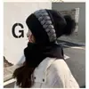 Gorro para Mujer Otoño e Invierno Gorro Bufanda Todo en Uno Ardilla Terciopelo Sombrero para Viento y Nieve Trenzado Más Felpa Sombrero de Lana Protección para Orejas Gorro de Punto