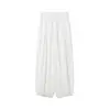 Pantalones de Linterna de Nueve Puntos con Diseño de Encaje Ou FanHem Verano Cintura Alta Adelgazantes Aire Pantalones de Pierna Ancha Mujer 11267