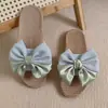 Chinelos de Linho Quatro Estações Femininos Sola Grossa Primavera e Outono Uso Interno e Externo Sala de Estar Doméstica Chinelos de Algodão e Linho Antiderrapantes Moda Atacado