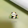 Insignia de Pin Metálica de Panda de Sichuan Lindo Bambú Verde Sandía Broche para Ropa de Panda Premio Estudiantil Decoración para Mochila Escolar