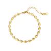 Pulsera de Oro de 18K Exclusiva de Nicho Transfronterizo Estilo Ins Joyería para Mujer DIY Lujo Accesible Pulsera de Acero de Titanio Joyería