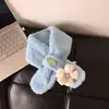 Cachecol Infantil Outono e Inverno Cachecol Quente de Pelúcia Estilo Coreano Moda Menina Protetor de Pescoço Bebê Fofo Super Fofo Flor Tendência