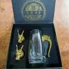 Conjunto de Taças de Vinho Branco com Doze Signos do Zodíaco, Divisor de Vinho Doméstico Estilo Chinês de Luxo Leve, Conjunto de Presente com 12 Taças Pequenas