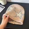 Gorro de Lã Tricotado Estilo Retrô Americano com Barra Enrolada, Folgado, para Cabeça Grande, Chapéu Frio Emagrecedor para Mulheres, Novo Versátil de Lã 2025